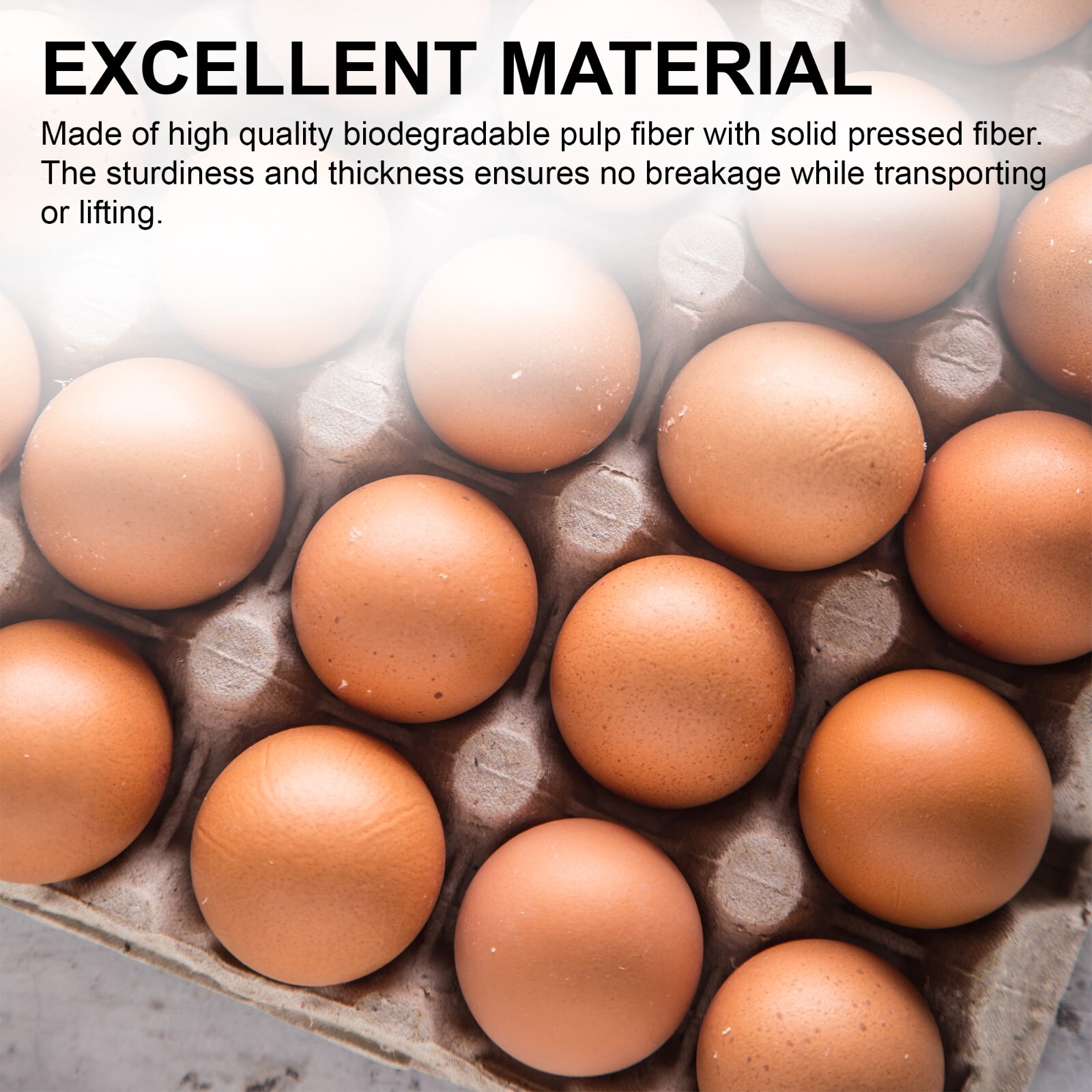 MT Products Pulp Flat Egg Cartons | Stores 30 Large to Small Eggs – Pack of 15
