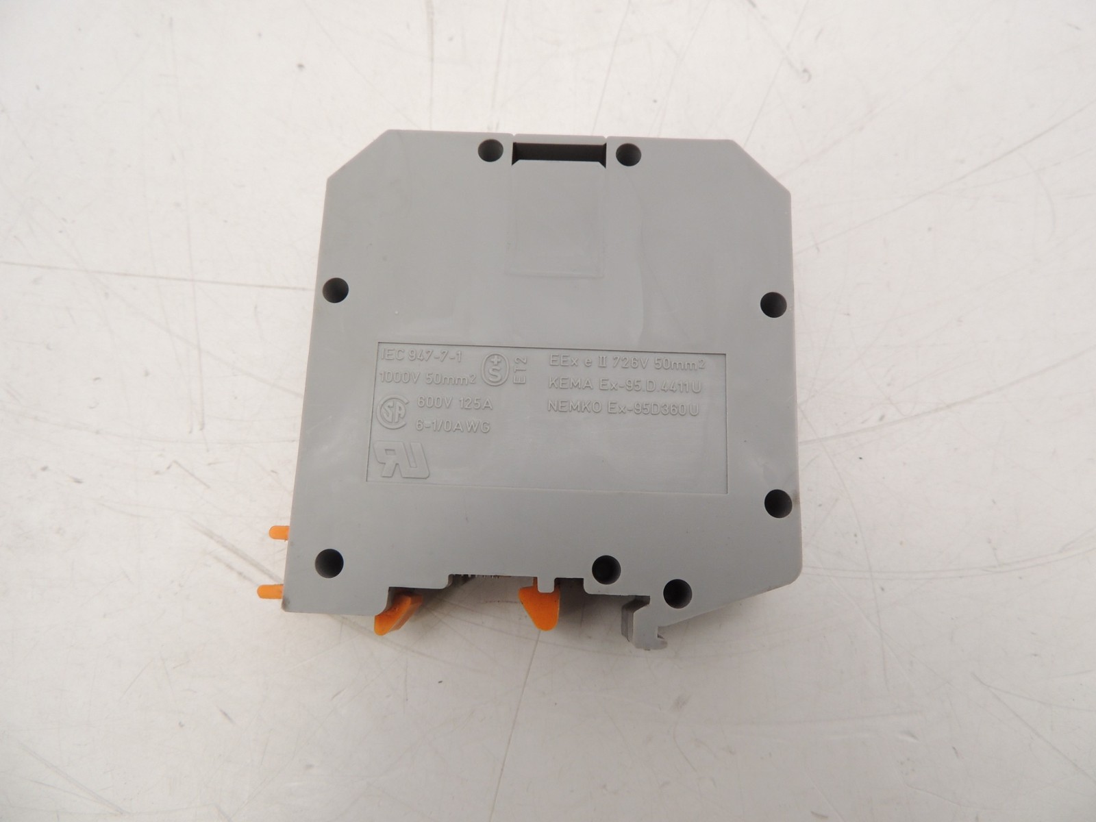 Phoenix Connector Type UKH 50 600V 125A 6-1/0 Guage DIN High Current Block