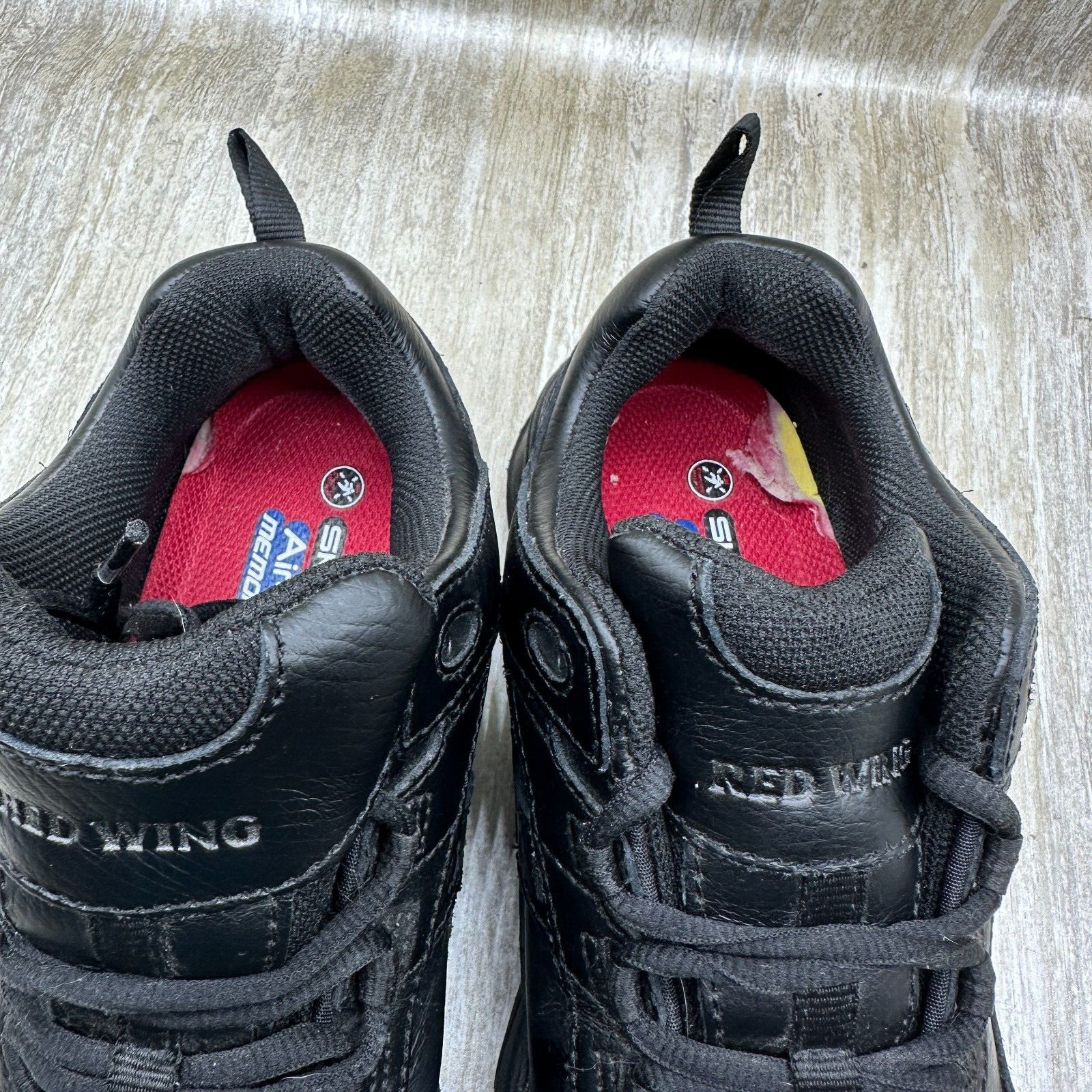 Red Wing Safety Toe Work Shoes Mens 7.5 B Black Leather Slip Resistant 6337