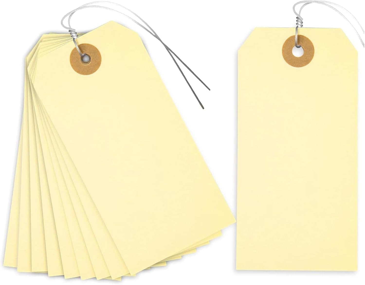 120 PCS Manila Shipping Tags with Wire 4.75″x2.37″ Labels for Pricing & Sale