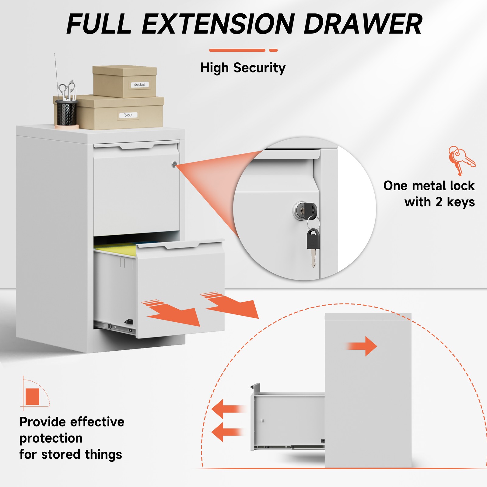 NEW Metal Vertical File Storage Cabinet with Lock 2 Drawer Office Filing Cabinet