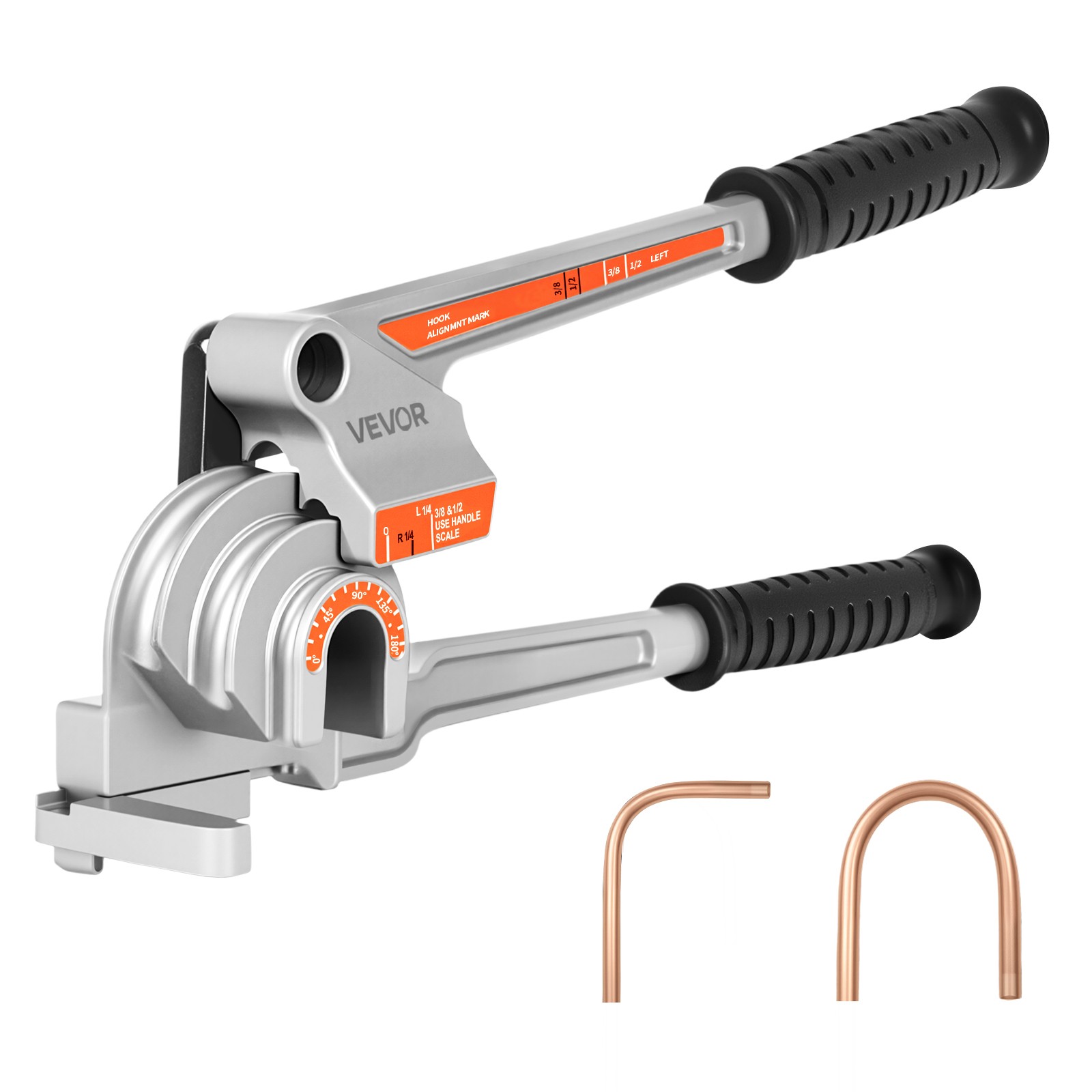 VEVOR 3 in 1 Pipe Tube Bender for 1/4″, 3/8″, 1/2″ (12.7mm) O.D. 0-180° Bending