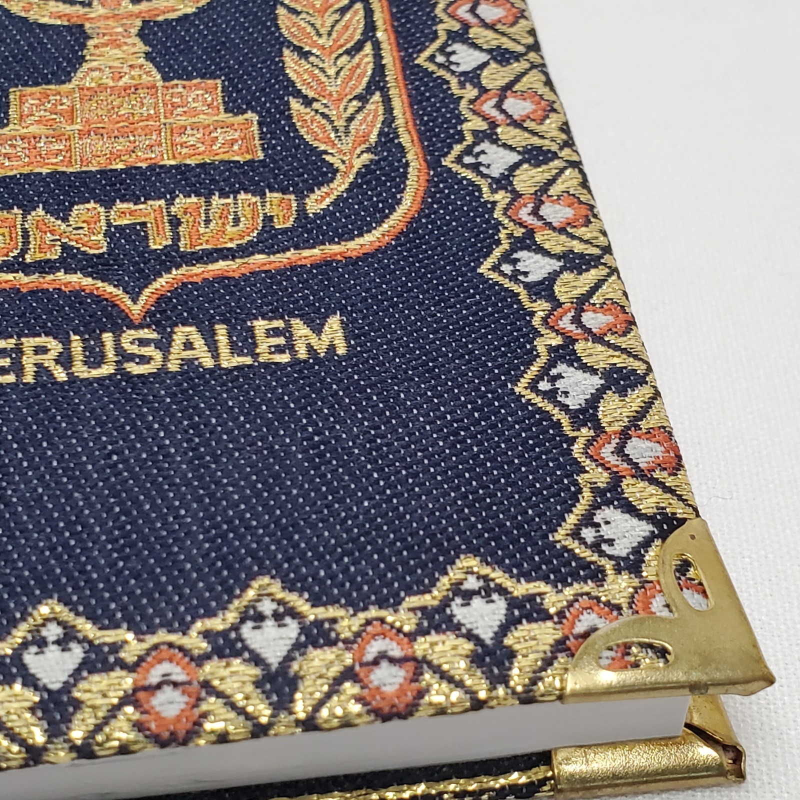 Small Cloth Journal / Notebook Made in Israel, Israeli Emblem Menorah, Jerusalem