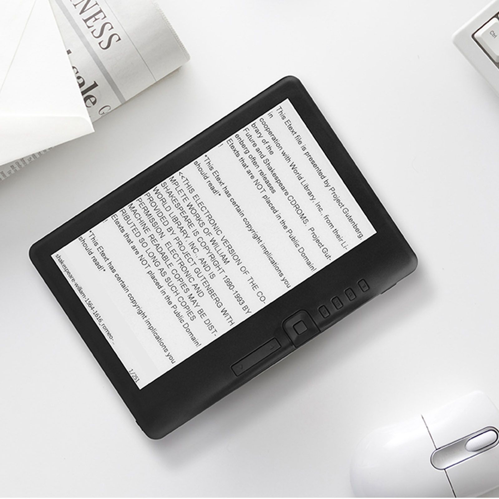 E Reader 7in Color TFT LCD 16:9 Screen HD 800×480 380MHz Black Protective C KGEO