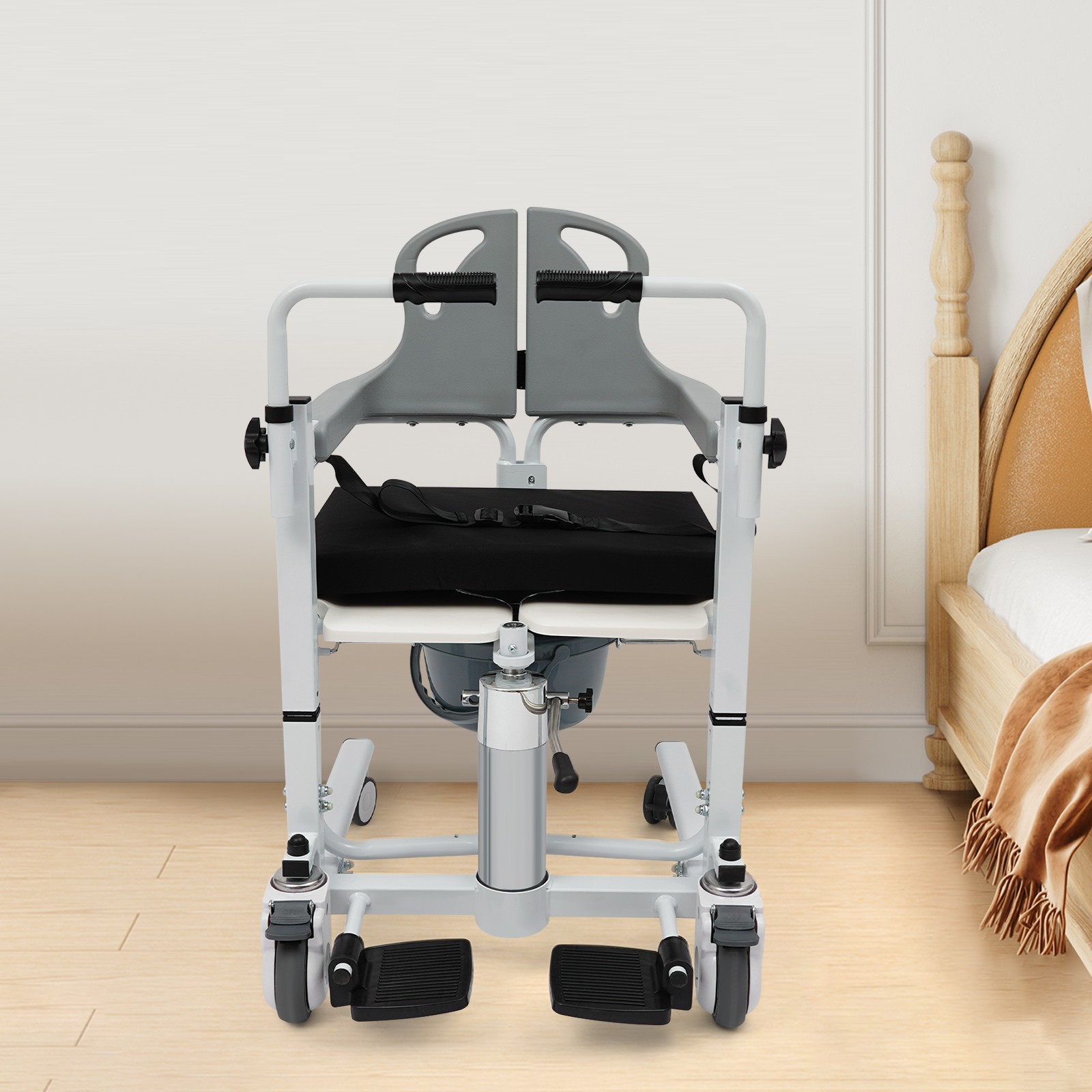 136kg/299.83lbs Patient Lift Nursing Chair Patient Hydraulic Transfer Wheelchair