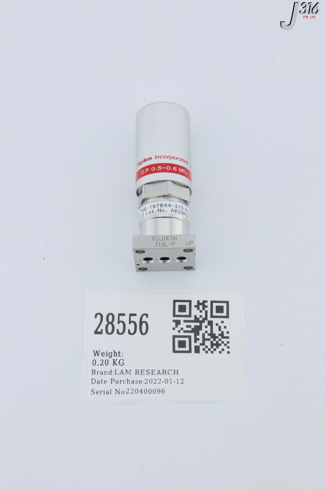 28556 LAM RESEARCH FUJIKIN DIA VLV, N.C., O.P. 0.5-0.6MPA, 708223 766-197844-310