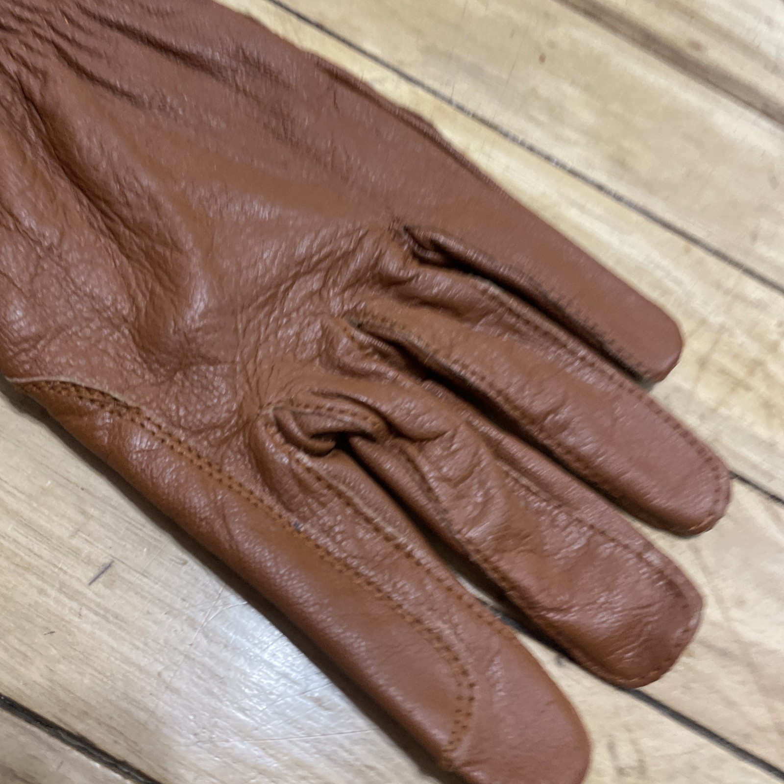 Gardenline New Leather Work Gloves Adult Large Brown Garden Hike Ride Western