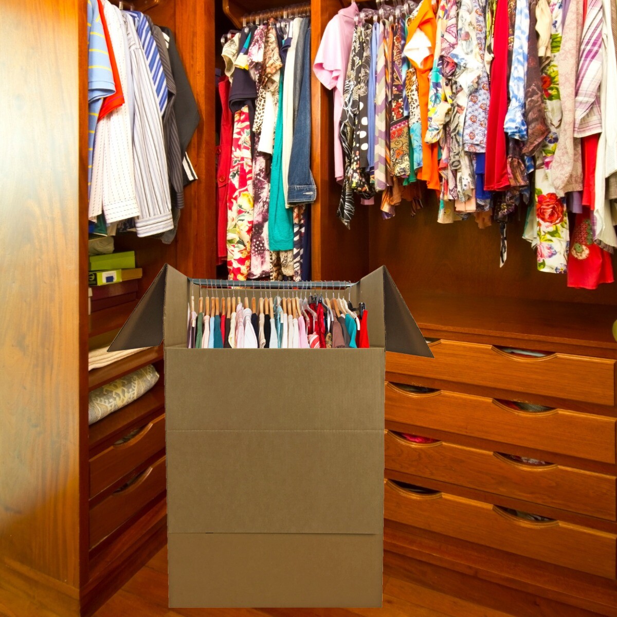 UBMOVE Shorty Wardrobe Moving Box (2 Piece) 20″ x 20″ x 34″