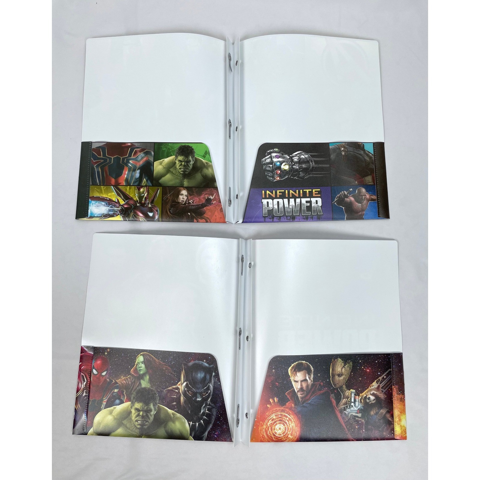 Marvel Avengers Infinity War 3 Prong Poly Folders Set Pockets