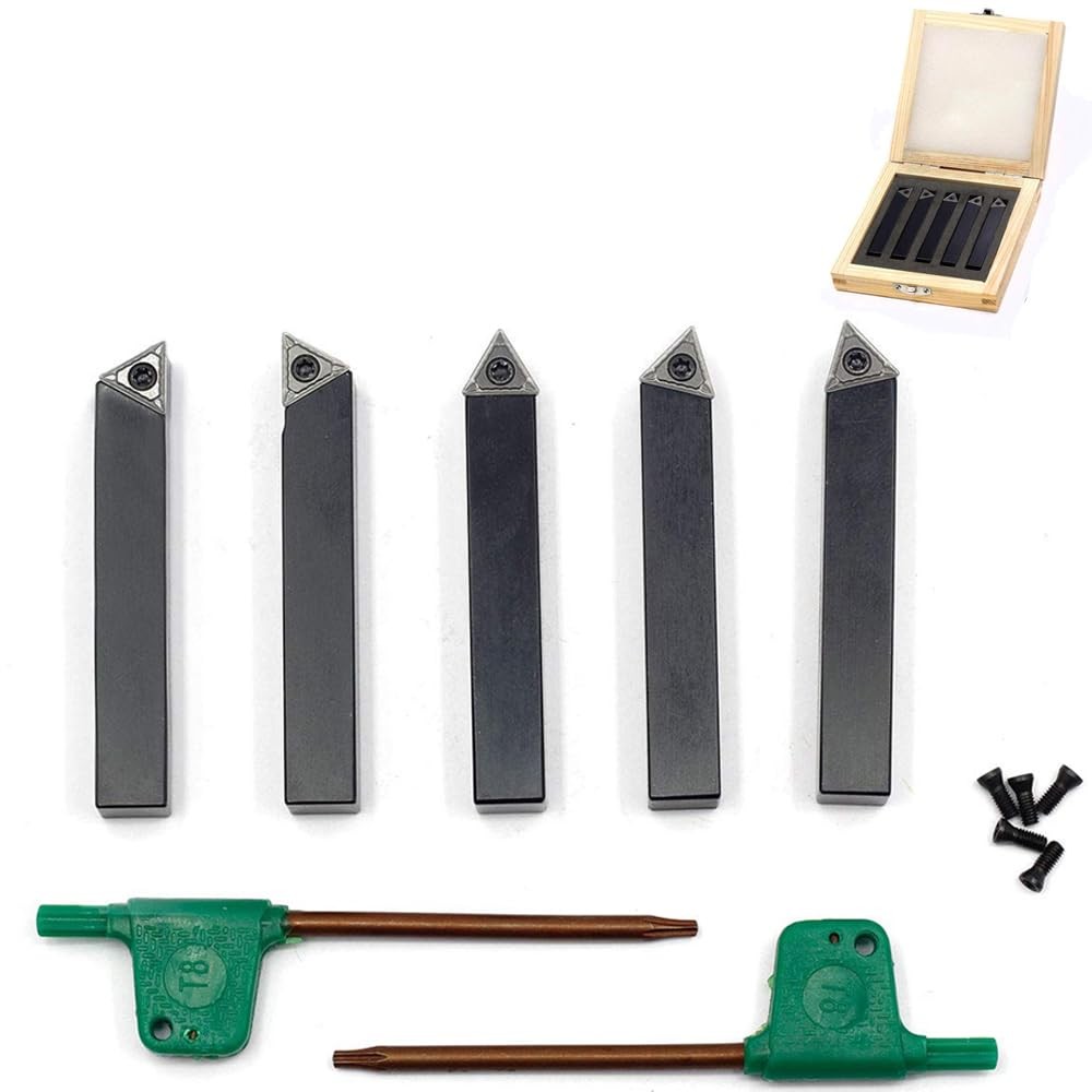 OSCARBIDE 3/8″Mini Indexable Carbide Lathe Turning Tool Holder, Metal Lathe T…