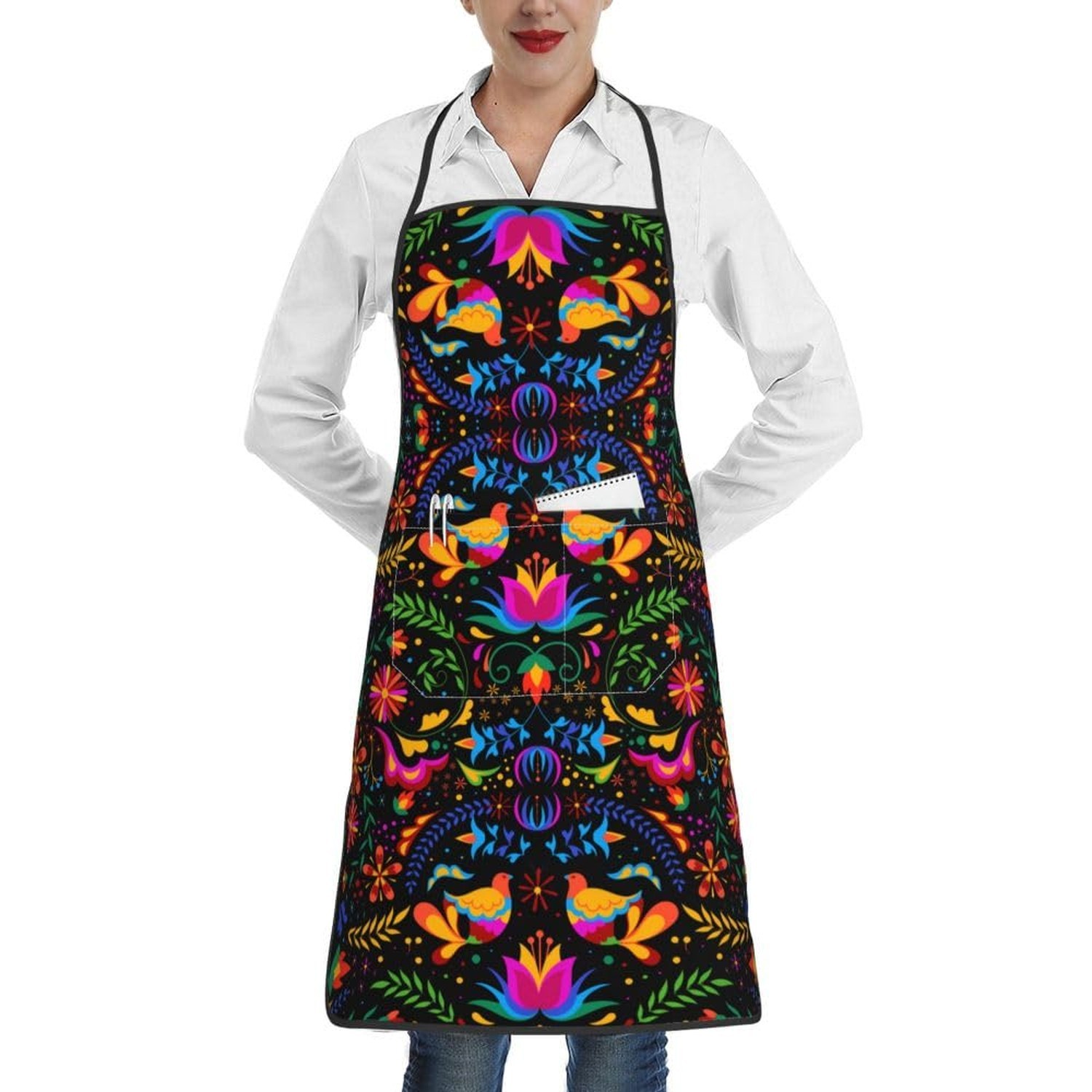 Cute Bib Aprons for Women Men Kitchen Chef Apron with Pockets Cooking