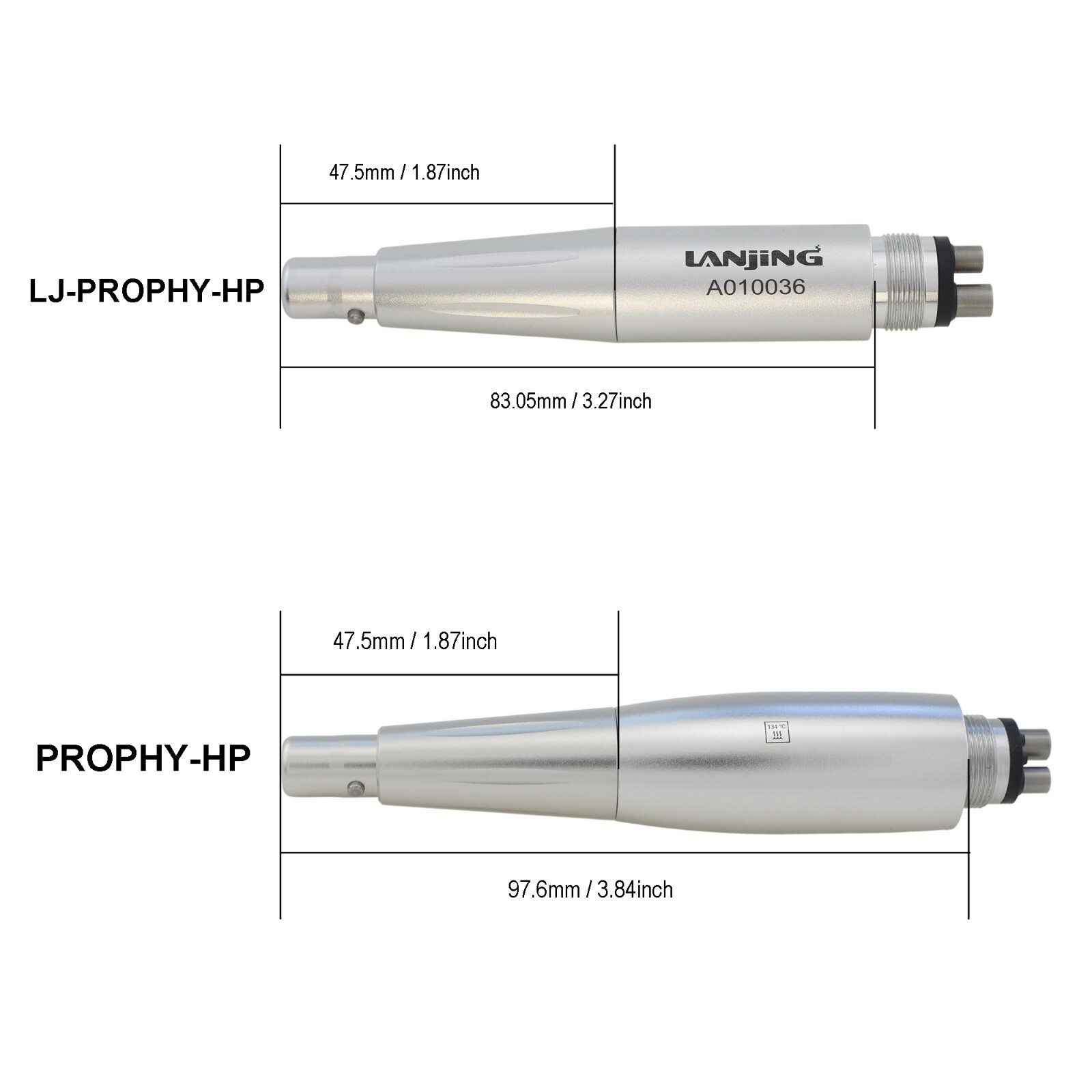 Dental Prophy Hygiene Handpiece Air Motor 3 Nose Cone 4 Holes 360 Degree Swivel
