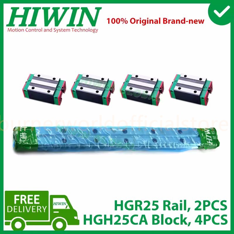 HIWIN Linear Guide 2pc HGR25 Rails & 4pc HGH25CA Carriage Slides CNC Router ﻿