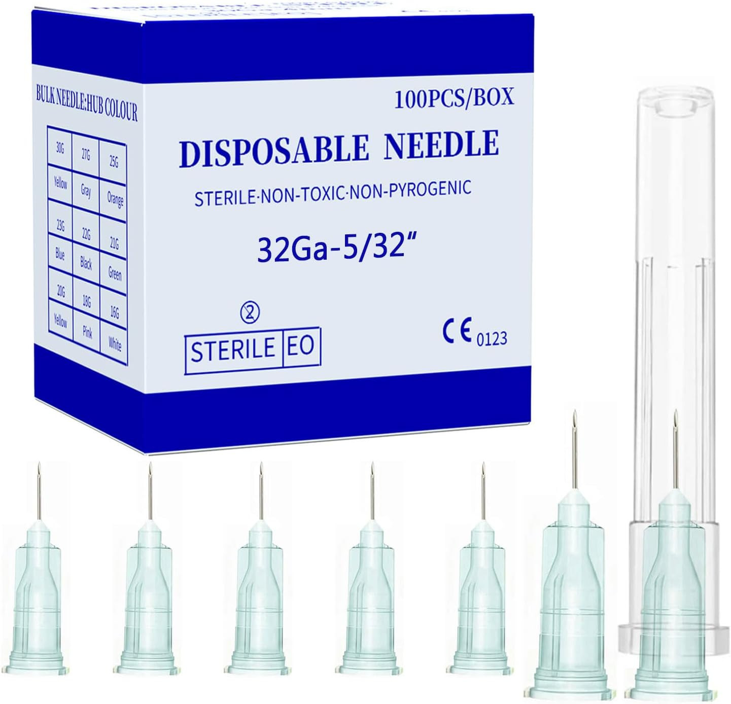 Disposable Luer Lock Needle 30Ga 5/16 Inch 8Mm 100Pack(30Ga-5/16In)
