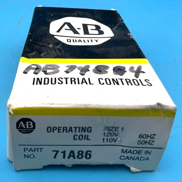 Allen Bradley 71A86 Operating Coil 120V 110V 60hz 50hz Size 1 — NEW