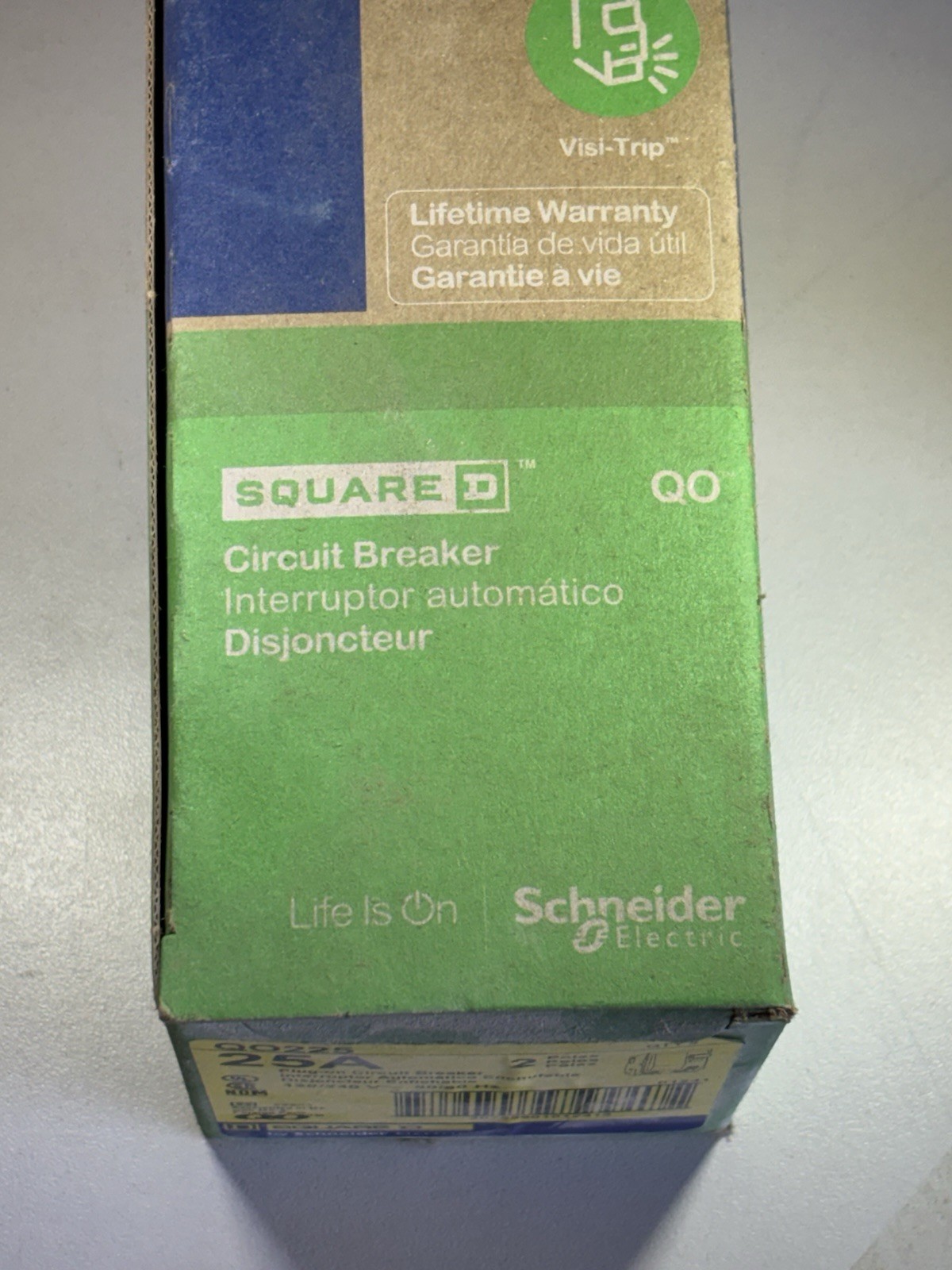 Square D QO225 25 Amp 2 Pole Plug-On Circuit Breaker Lot of 5 NEW QO 120/240V