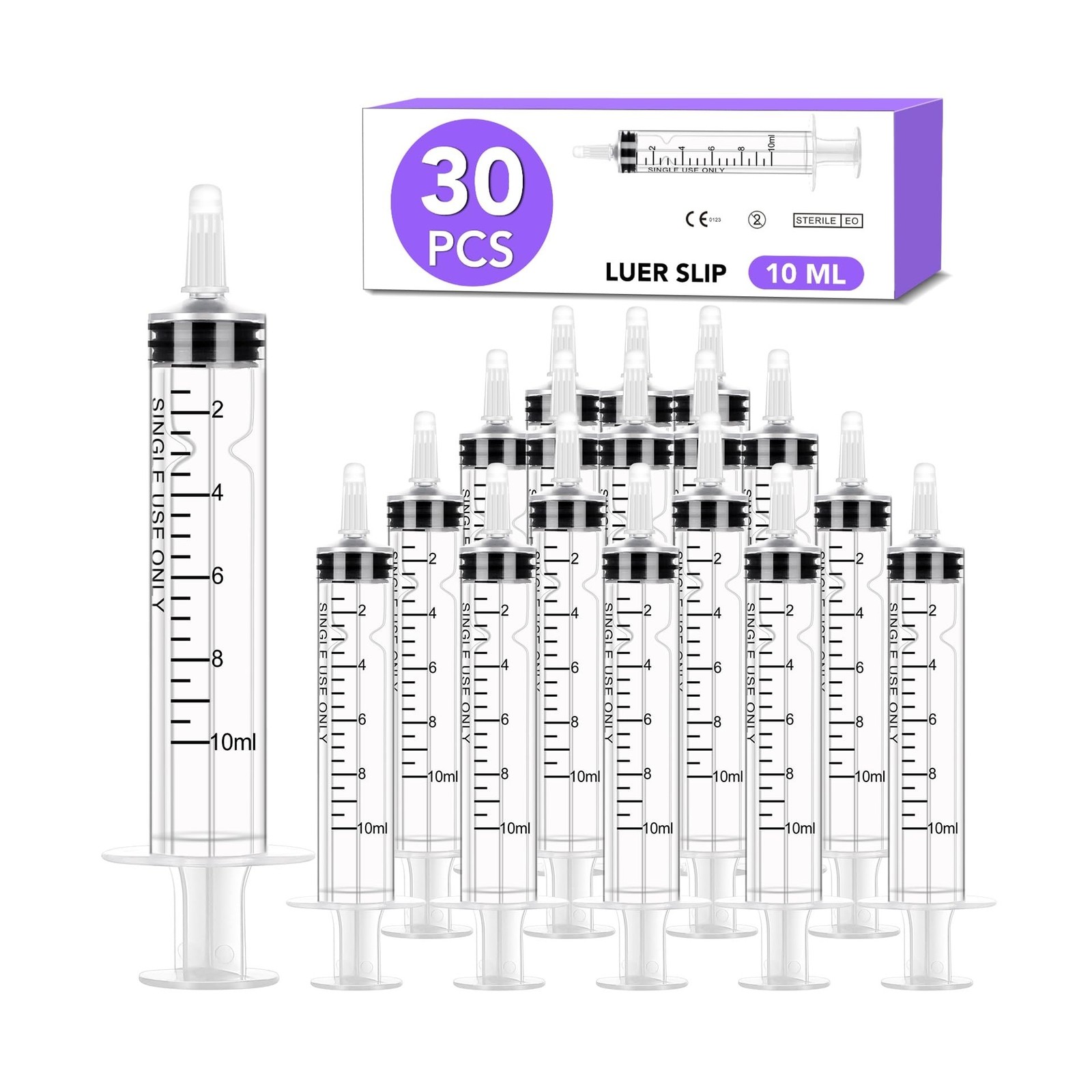 30 PCS 10ml Oral Syringe With Cap, Plastic Syringes without Needle for Medici…