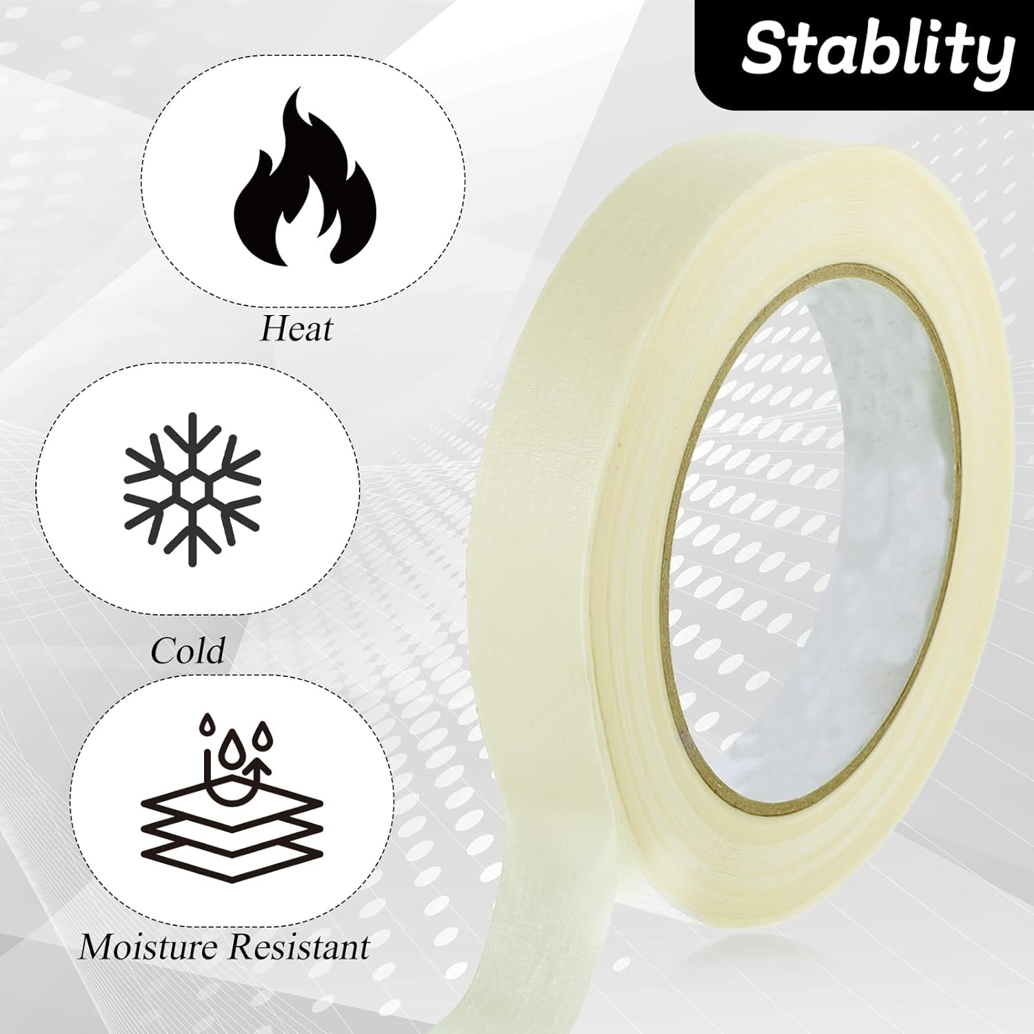 30 Rolls Masking Tape 0.8 Inch, 55 Yards Adhesive General Purpose Maskin