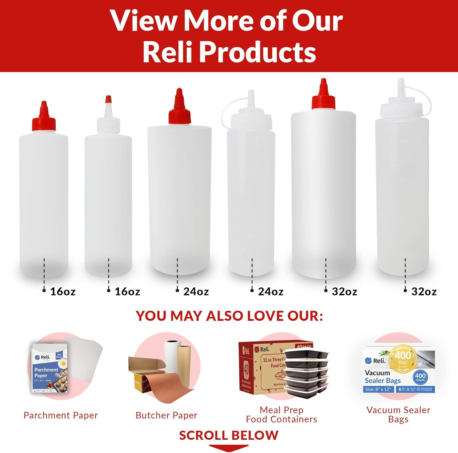 Plastic Squeeze Bottles, 32 oz. | 8 Pack | Condiment Squeeze Bottles for Sauces