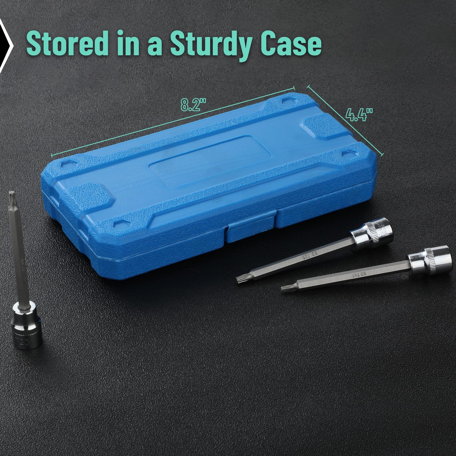 Bates- Extra Long Torx Bit Socket Set, 7 Pieces, 3/8″ Drive T10-40, 4-3/8″…