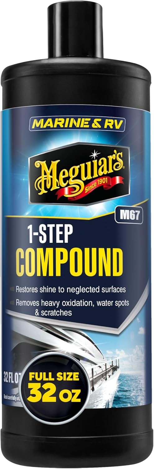 Meguiar’s M6732 Marine/RV One Step Compound, Remove Oxidation, Stains,…