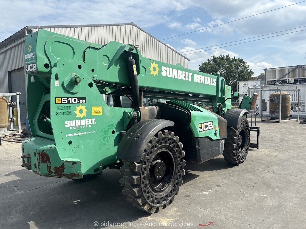 2016 JCB 510-56 56′ 10,000lbs Telescopic Reach Forklift Telehandler bidadoo