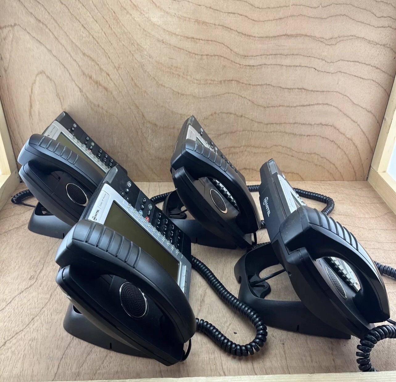 ✅ LOT OF 4 Mitel 5340 IP Phone Black With Stand And Cord TESTED