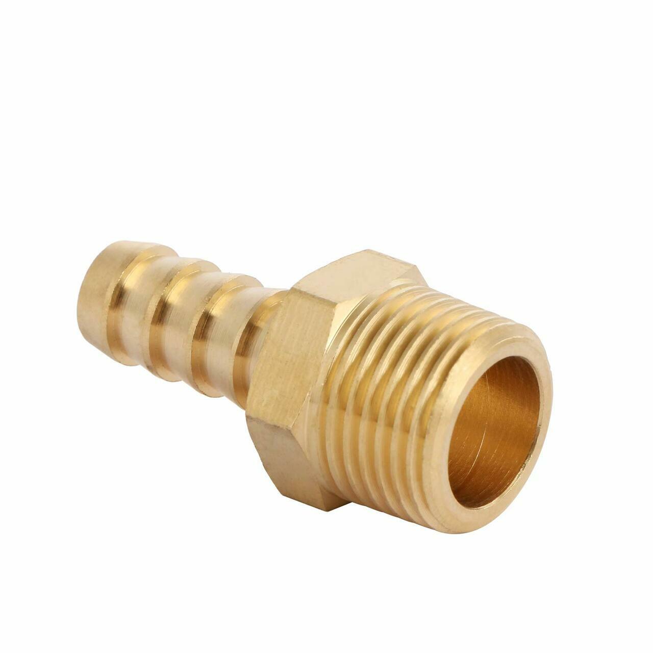 U.S. Solid 3/8″ Hose Barb Brass Fitting NPT 3/8″ Male, 1pc