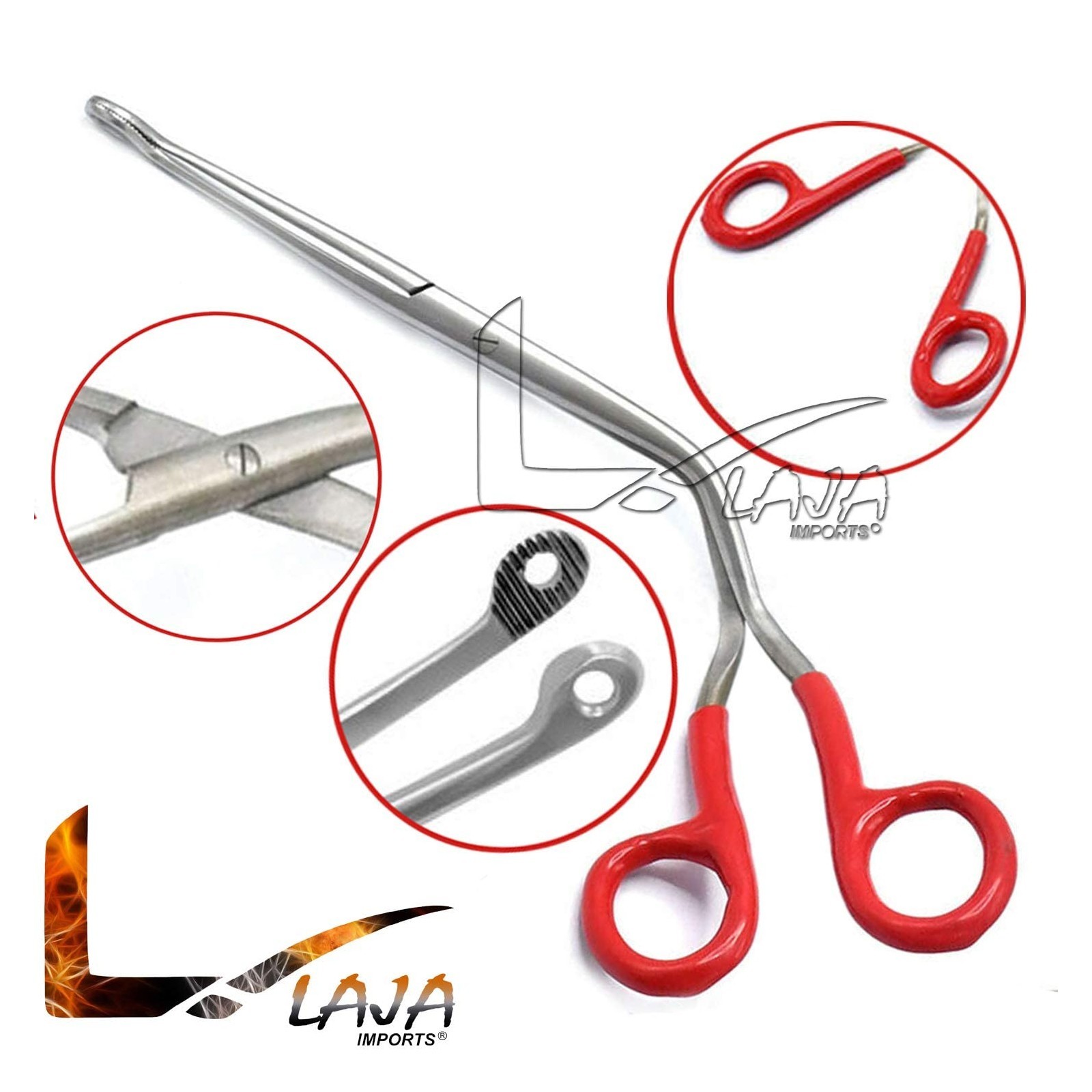 Surgical Magill Catheter Forceps 8″ with PVC Red Grip Handle EMT Anesthesia