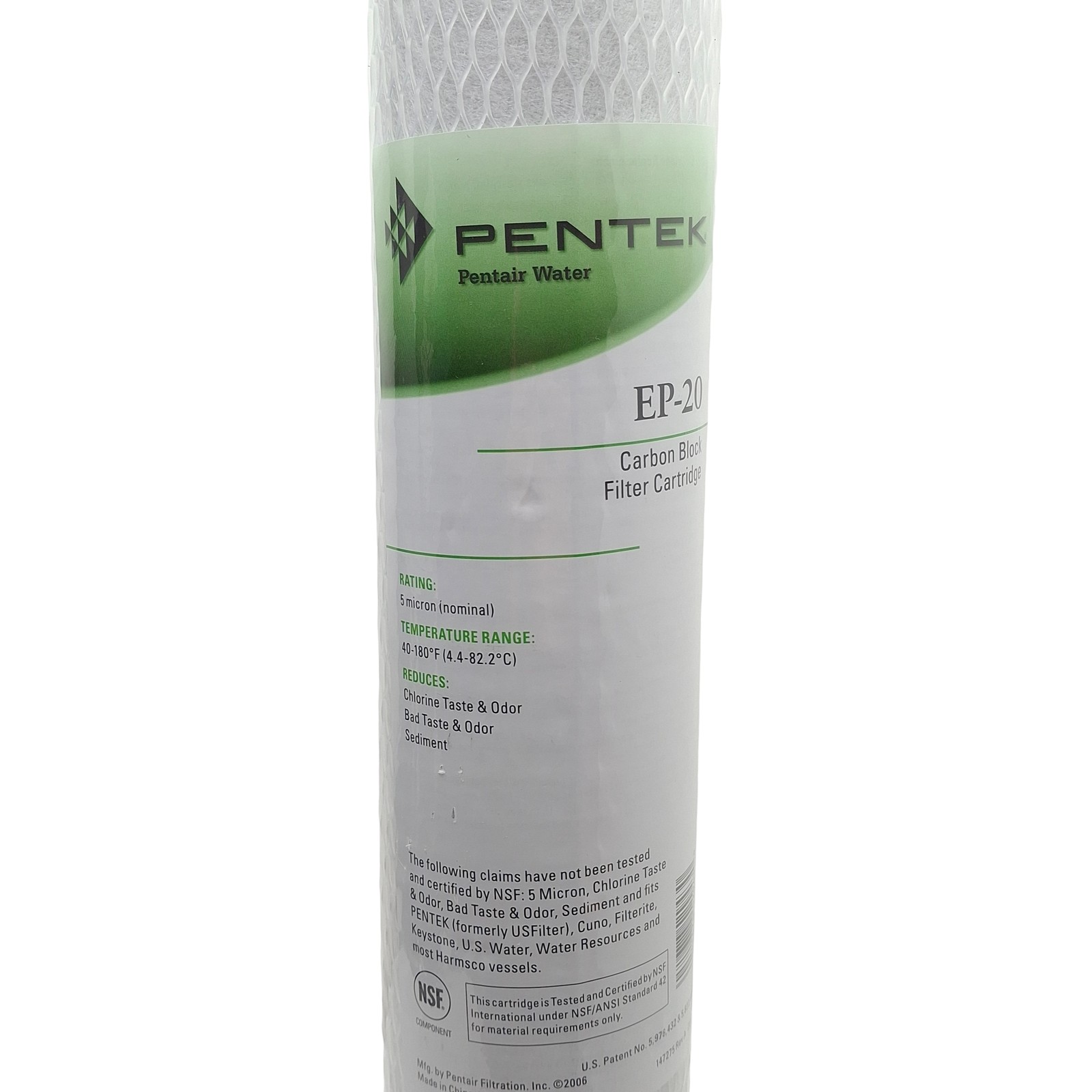 Pentair 155529-43 EP-20 Pentek Carbon Block Filter Cartridge, 5µm, ø2.89″ x 20″