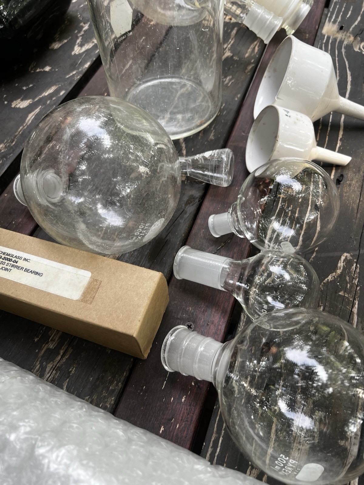 Chemglass Pyrex 5000 ML 12000 ML Lab Flasks Round Boiling Glass Lot