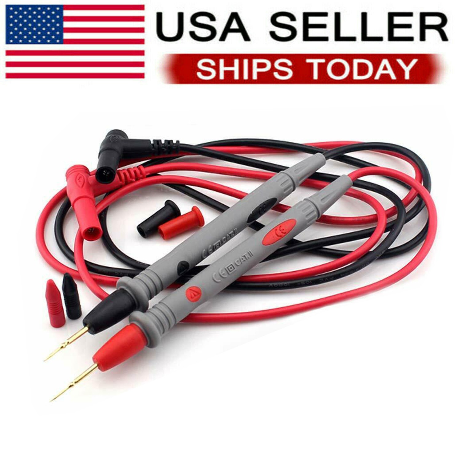 Multimeter Test Leads Gold Plated Electrical Probes 1000V 20A Test Lead cord