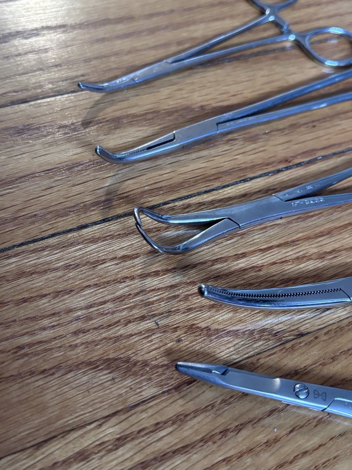 Lot Of 5 Diamond & Various Brands Mosquito Forceps, Curved And Straight.