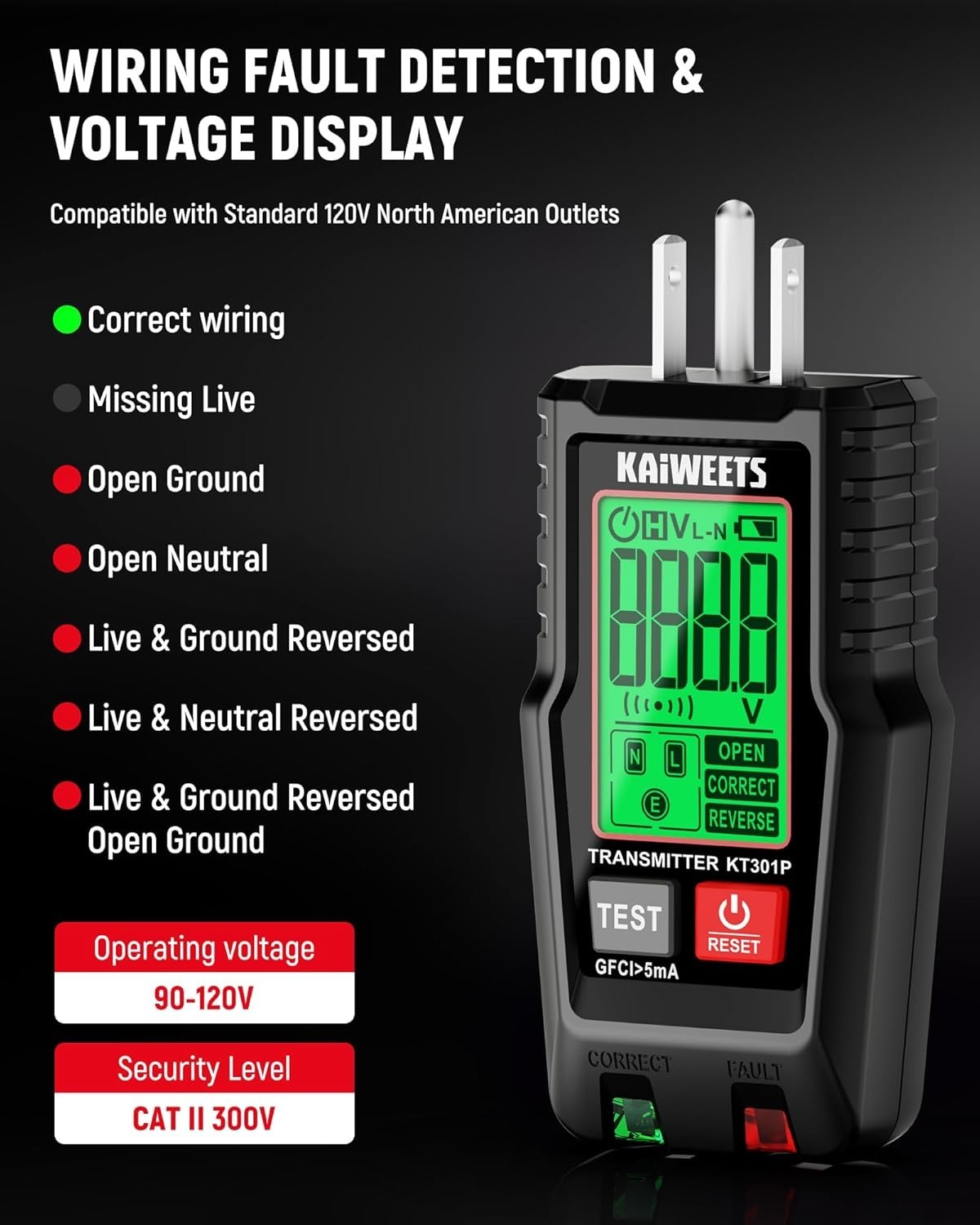Circuit Breaker Finder with LCD Display, GFCI Outlet Tester, Electrical Circu…