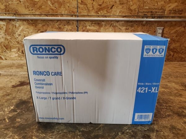 Ronco Care 421-XL X-Large White Non woven Polypropylene With Hood Case of 50