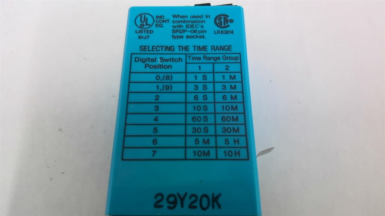 IDEC RTE-P11 Electronic Timer 120 Vac 10 Amp with Socket