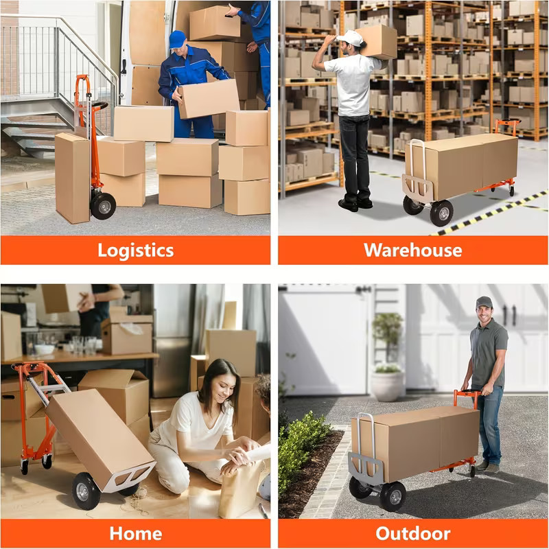 Aluminum Convertible Hand Truck 4-in-1000 Lbs Capacity Heavy Duty Dolly Cart
