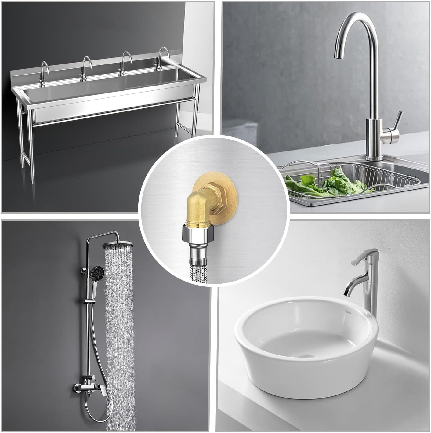 Wall Mount Commercial Faucet Installation kit,Brass 2 Pack Backsplash Mount Set