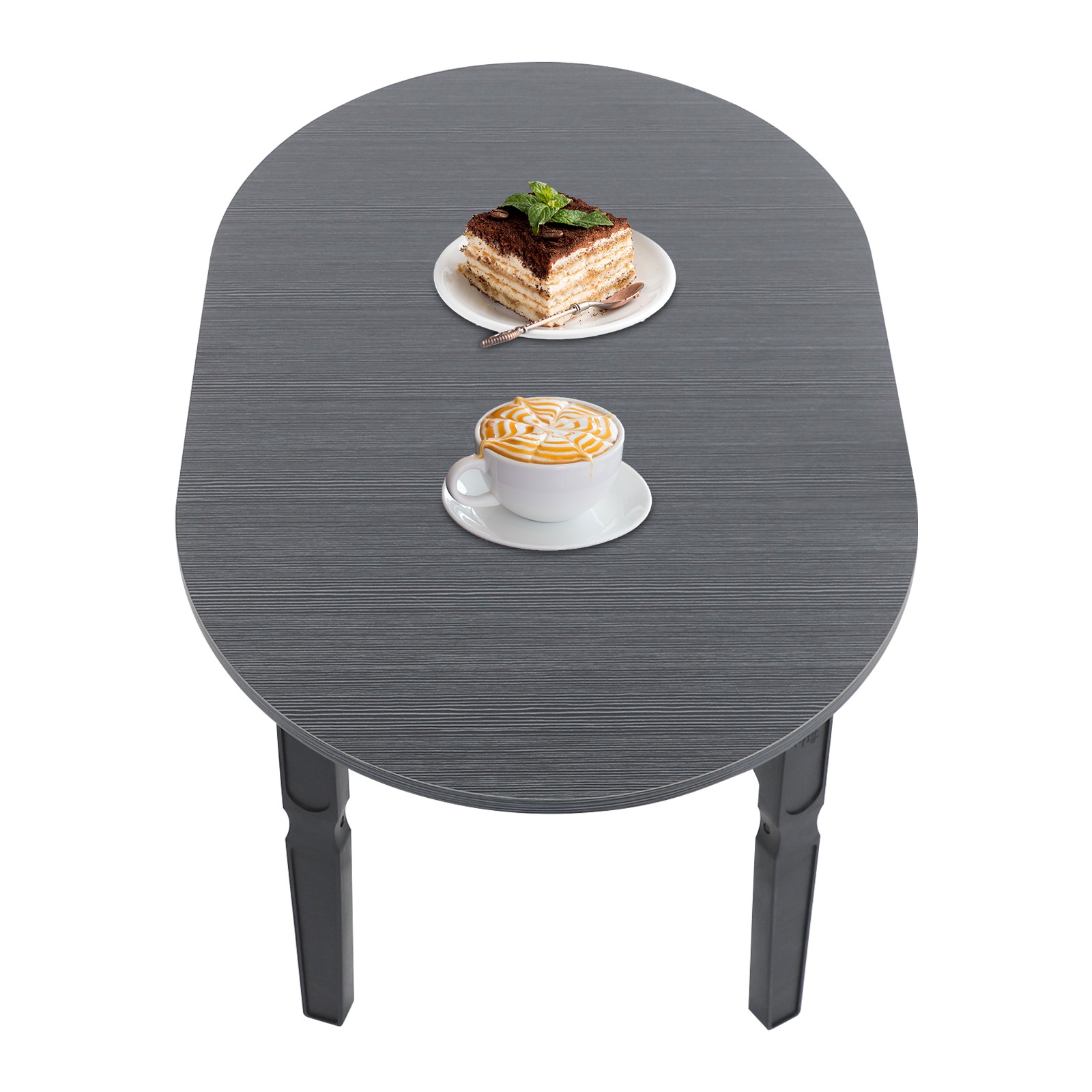 Coffee Table -80x48x36cm- Black Brushed Tabletop Folding Table For Small Place.