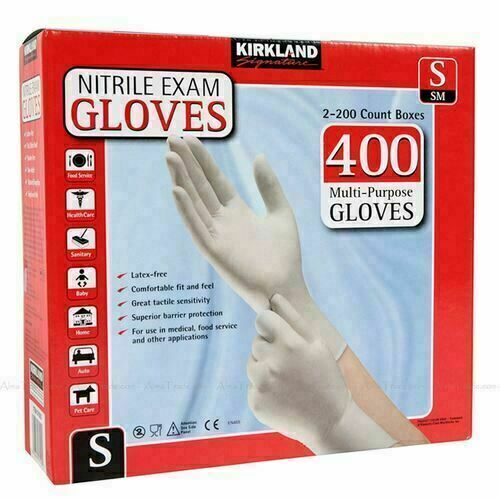 2 X 200 Kirkland Signature Disposable Nitrile Exam Gloves – 400 Count Small Size