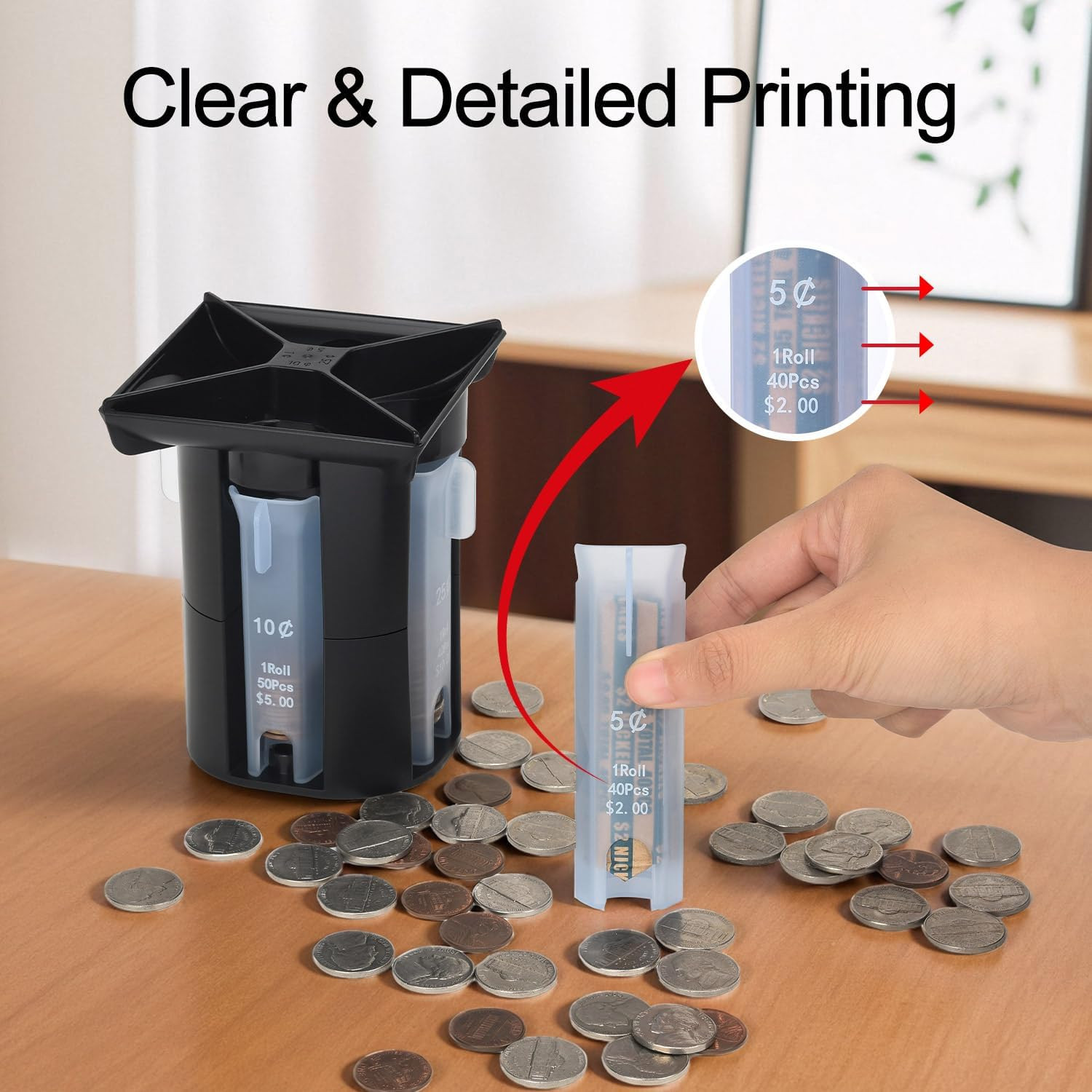 Coin Counter, Coin Sorter Tube, 4-In-1 Coin Sorter and Wrapper Machine, Chang…