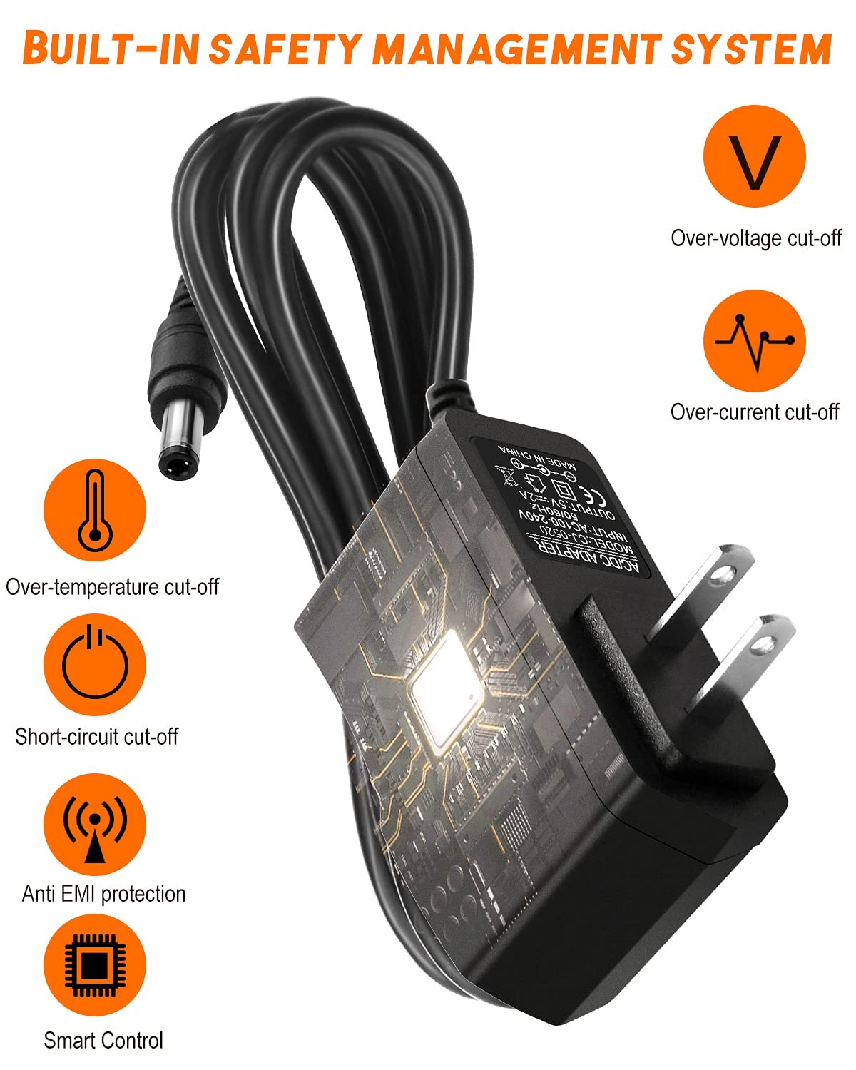 5V 2A AC Adapters Power Charger DC Supply Regulated Switching With 8 Tips