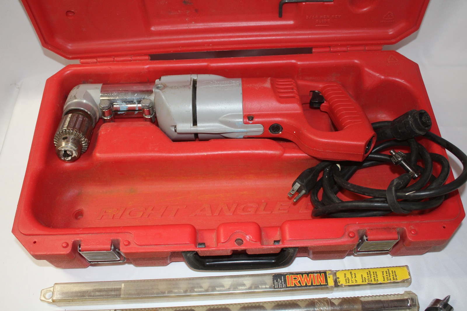 Milwaukee 1/2 Right Angle Drill 1107-1 with Extra Bits