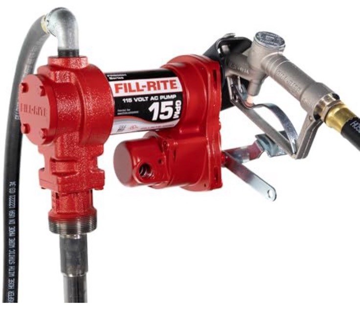 Fill-Rite FR610H 115V AC 15 GPM Fuel Transfer Pump with Nozzle.