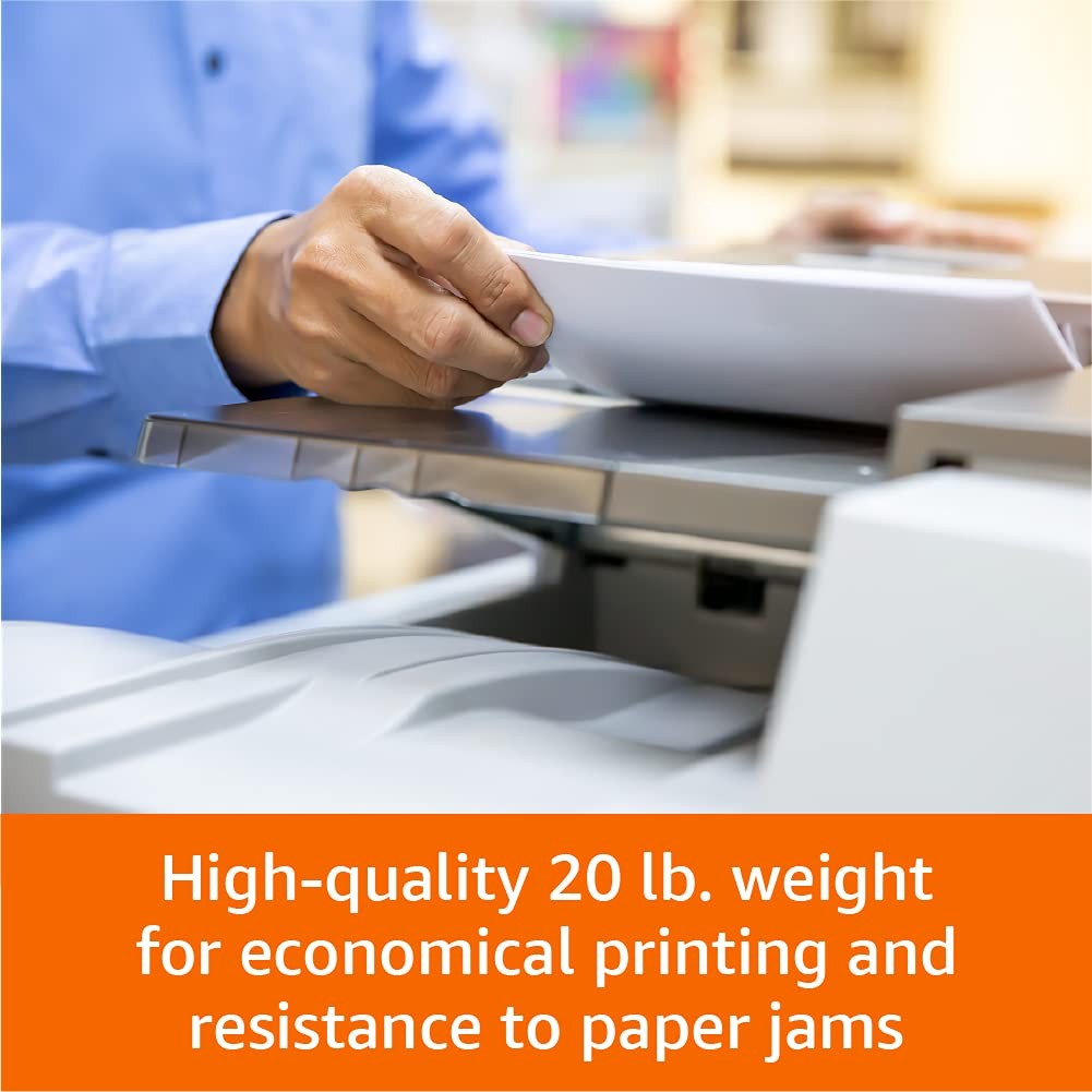 Amazon Basics Multipurpose Copy Printer Paper, 8.5 x 500 Sheets (20lb), White