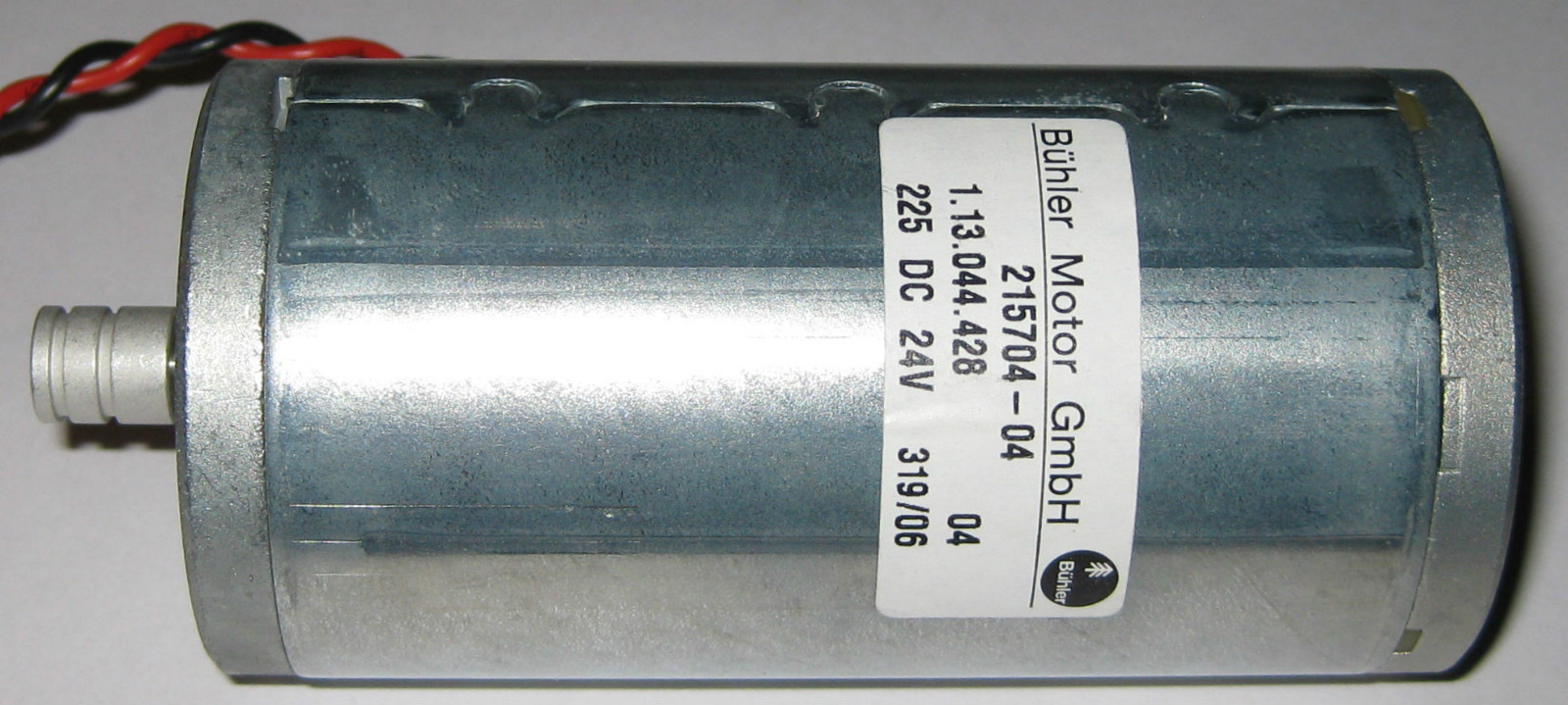 Buhler Permanent Magnet 24 V DC Large Hobby 5000 RPM Motor w/ Pulley – 6mm Shaft