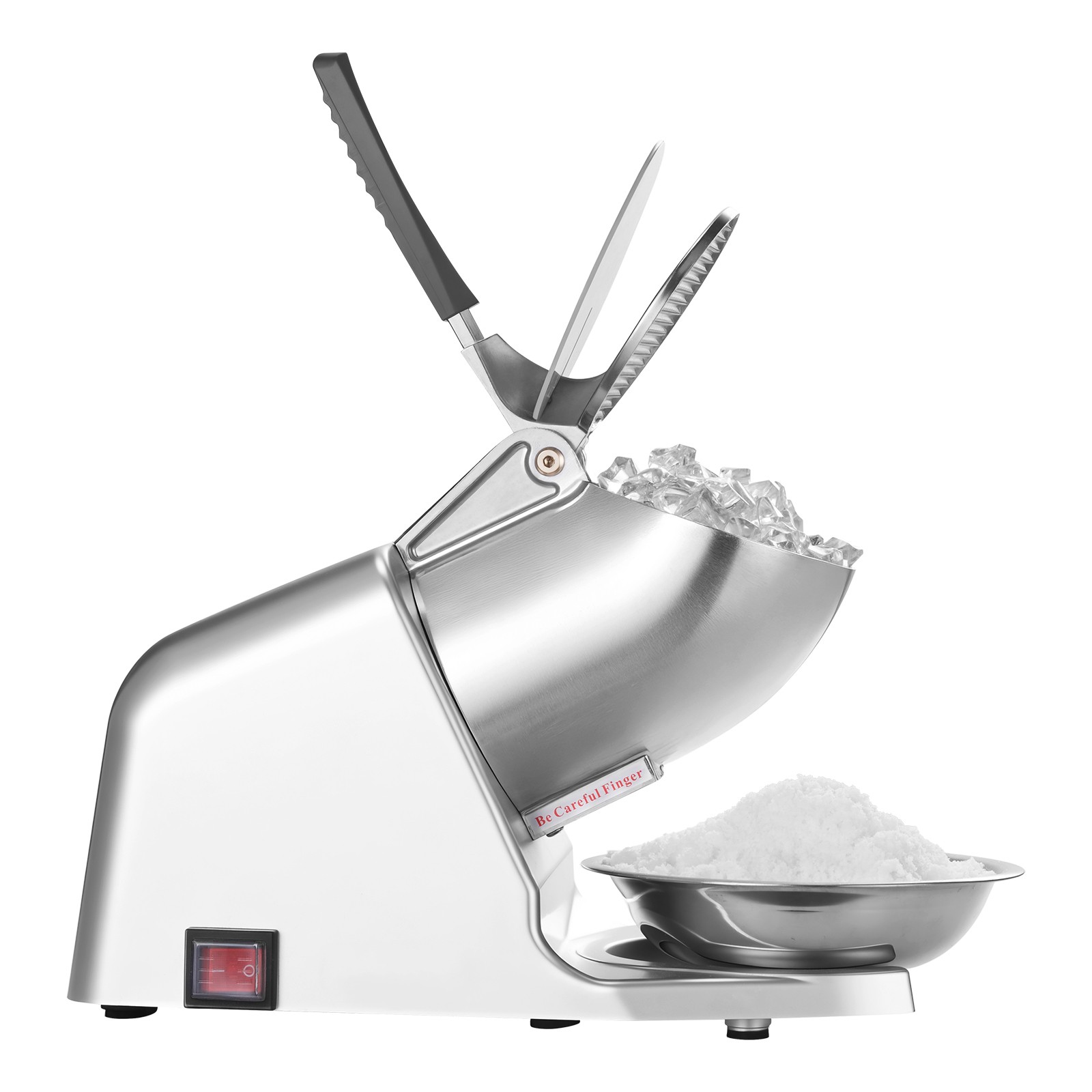 Uimoso Electric Ice Crusher Machine, 286 lbs/hr, Shaved Ice Maker, Silver