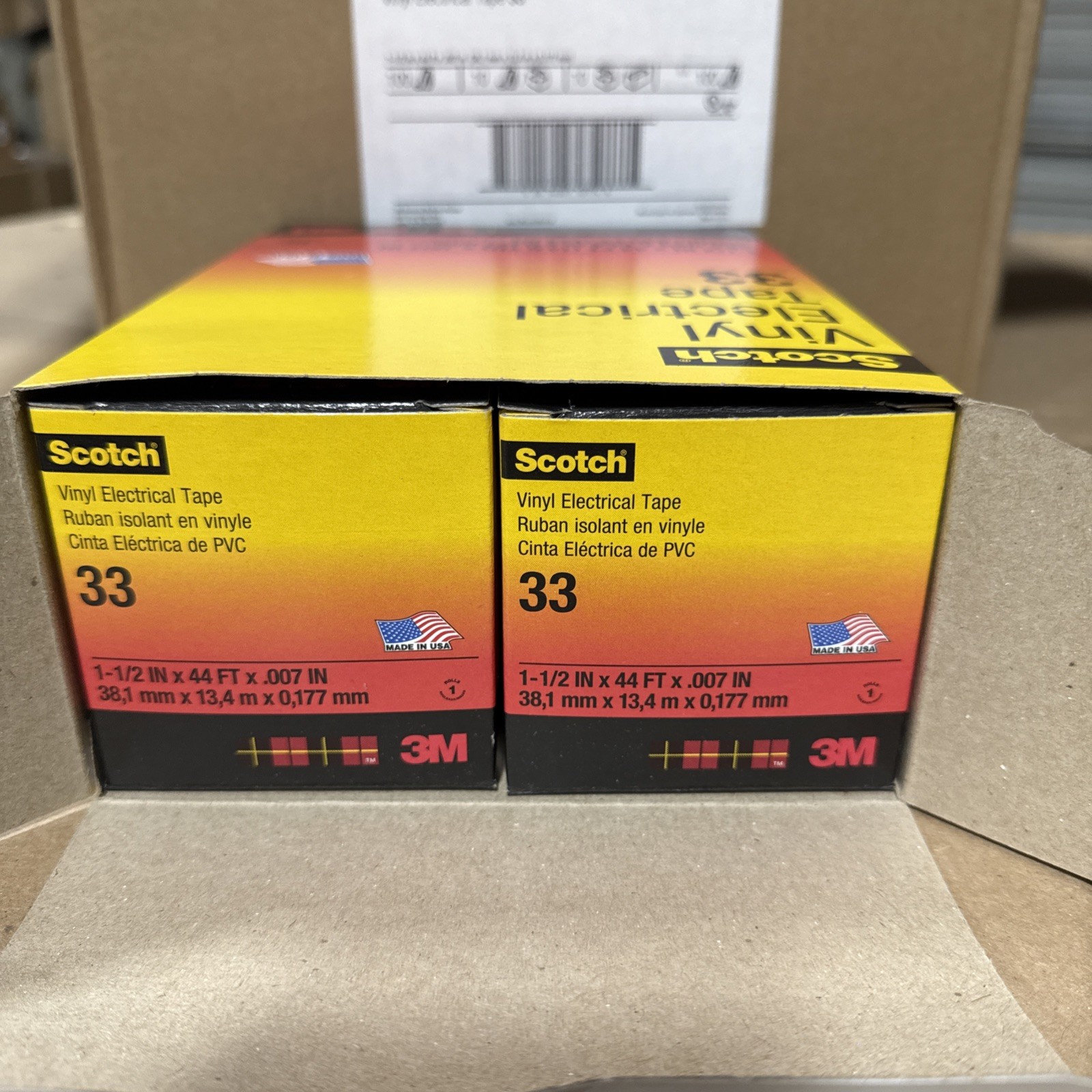 Scotch Super 33+1.5in x 44ft,Vinyl Electrical Tape, Black,101741-BOX OF 10 ROLLS