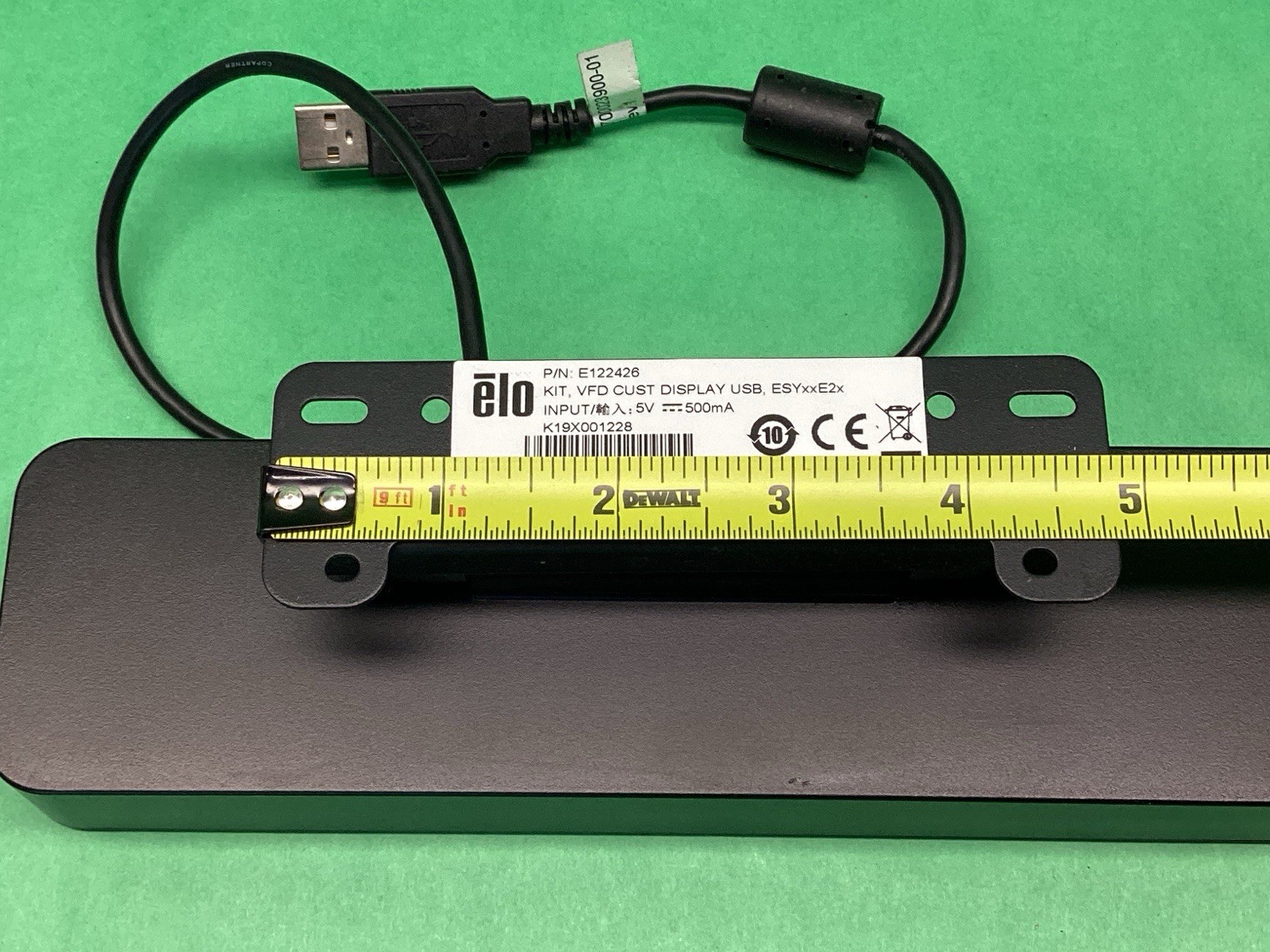 ELO USB VFD POS Rear Facing Customer Display Screen 2X20 E122426 / ESYxxE2x