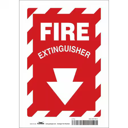 Condor 469V93 Safety Sign, 7″ W, 10″ H, 0.004″ Thickness